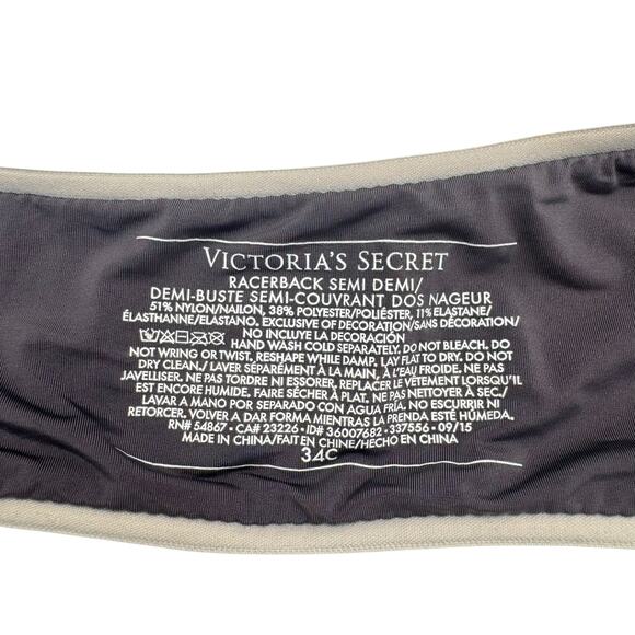 Victoria’s Secret 34C Gray Blue Heathered Front Clasp Racerback Semi Demi Bra - Picture 5 of 5